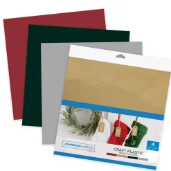JPPlus Craft Plastic Plastic Craft Sheets for Cricut, Laser Cutter, & Engraver Use- Holiday, 4 Pack