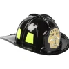 Jr. FIRE HELMET black firefighter boys kids cheif halloween costume accessory