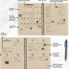 July 2026 - June 2027 Blue Flannel Medium Weekly Monthly Planner