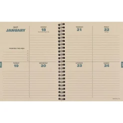 July 2026 - June 2027 Blue Flannel Medium Weekly Monthly Planner