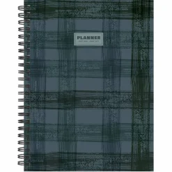 July 2026 - June 2027 Blue Flannel Medium Weekly Monthly Planner