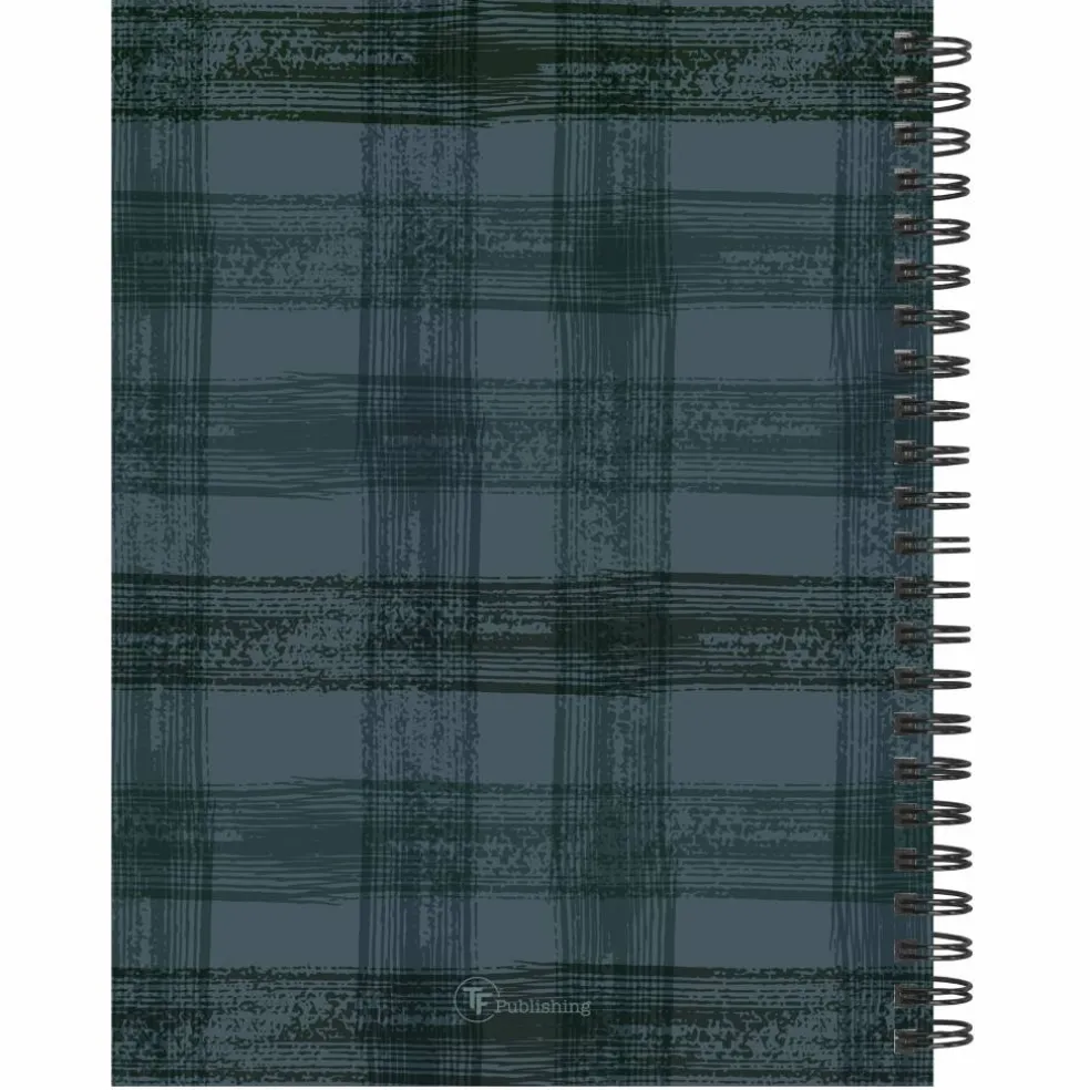July 2026 - June 2027 Blue Flannel Medium Weekly Monthly Planner