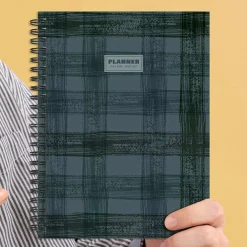 July 2026 - June 2027 Blue Flannel Medium Weekly Monthly Planner