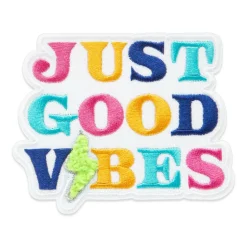 Just Good Vibes Embroidered Iron-On & Adhesive Patch by Make Market®