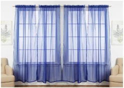 J&V TEXTILES 4-Pack Value: Solid Sheer Window Curtain Panels