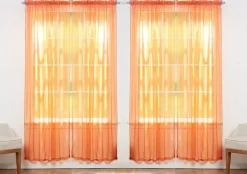 J&V TEXTILES 4-Pack Value: Solid Sheer Window Curtain Panels