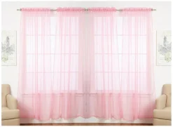 J&V TEXTILES 4-Pack Value: Solid Sheer Window Curtain Panels