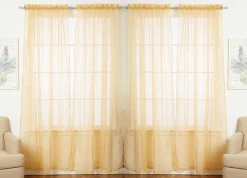 J&V TEXTILES 4-Pack Value: Solid Sheer Window Curtain Panels