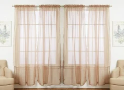 J&V TEXTILES 4-Pack Value: Solid Sheer Window Curtain Panels