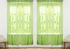 J&V TEXTILES 4-Pack Value: Solid Sheer Window Curtain Panels