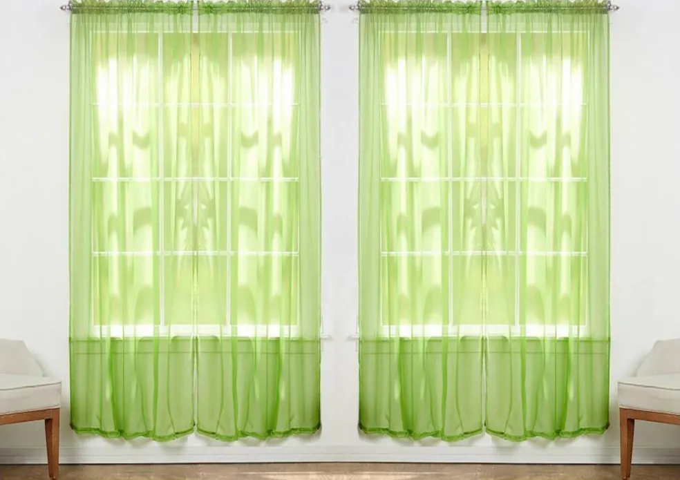 J&V TEXTILES 4-Pack Value: Solid Sheer Window Curtain Panels