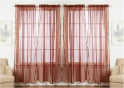 J&V TEXTILES 4-Pack Value: Solid Sheer Window Curtain Panels