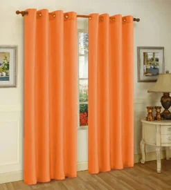 J&V TEXTILES 2 Panels Solid Grommet Faux Silk Window Curtain Drapes Treatment in 84