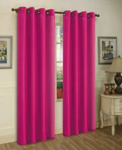 J&V TEXTILES 2 Panels Solid Grommet Faux Silk Window Curtain Drapes Treatment in 84