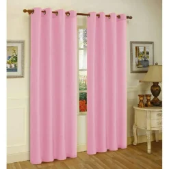 J&V TEXTILES 2 Panels Solid Grommet Faux Silk Window Curtain Drapes Treatment in 84