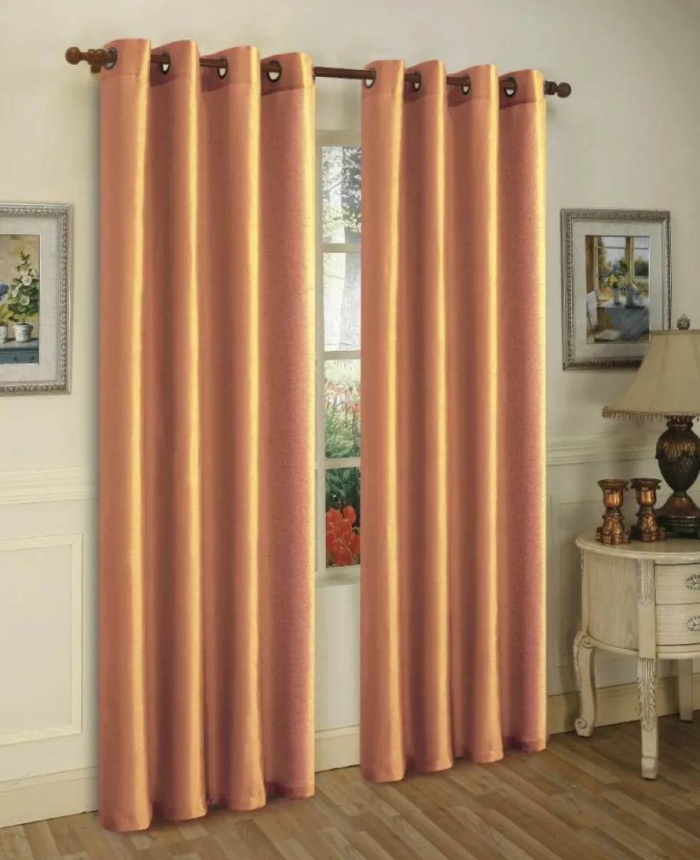 J&V TEXTILES 2 Panels Solid Grommet Faux Silk Window Curtain Drapes Treatment in 84" Length
