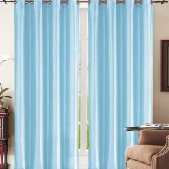 J&V TEXTILES 2 Panels Solid Grommet Faux Silk Window Curtain Drapes Treatment in 84