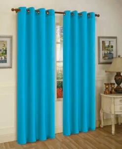 J&V TEXTILES 2 Panels Solid Grommet Faux Silk Window Curtain Drapes Treatment in 84