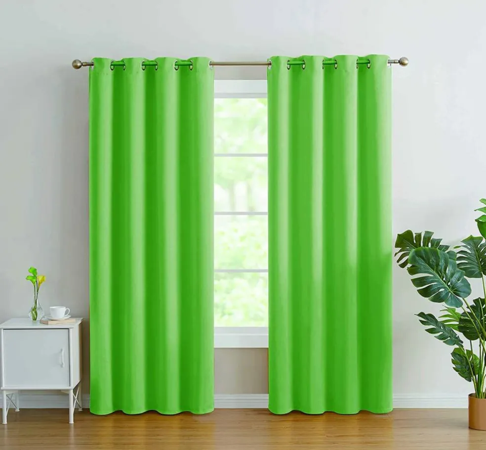 J&V TEXTILES 2 Panels Solid Grommet Faux Silk Window Curtain Drapes Treatment in 84" Length