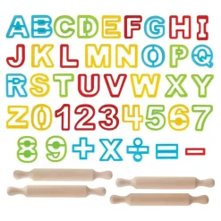 Kaplan Early Learning Company ABC & Numbers Dough Cutter Set