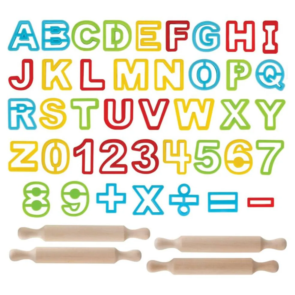 Kaplan Early Learning Company ABC & Numbers Dough Cutter Set