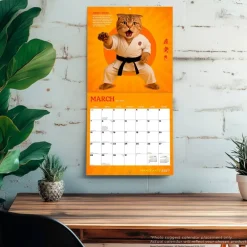 Karate Kats OFFICIAL | 2027 12 x 24 Inch (Hanging) Monthly Square Wall Calendar | Plastic-Free
