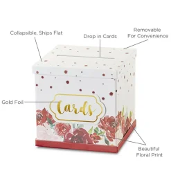 Kate Aspen® Burgundy Blush Floral Collapsible Card Box