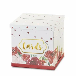Kate Aspen® Burgundy Blush Floral Collapsible Card Box