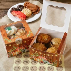 Kate Aspen Fall Cookie Boxes with Window & Seal Stickers, 30ct.