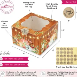 Kate Aspen Fall Cookie Boxes with Window & Seal Stickers, 30ct.
