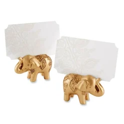 Kate Aspen® Lucky Golden Elephant Place Card Holder, 6ct.