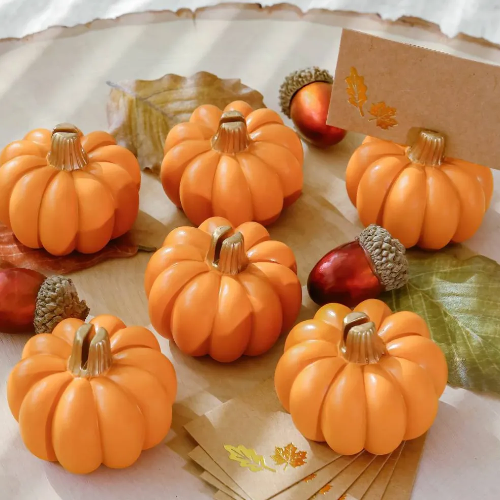 Kate Aspen Orange Pumpkin Place Card Holders, 6ct.
