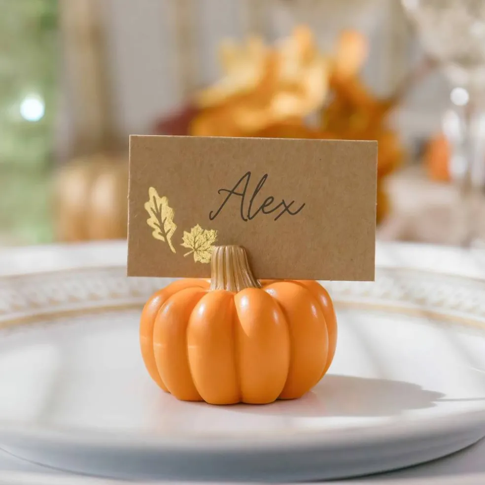 Kate Aspen Orange Pumpkin Place Card Holders, 6ct.