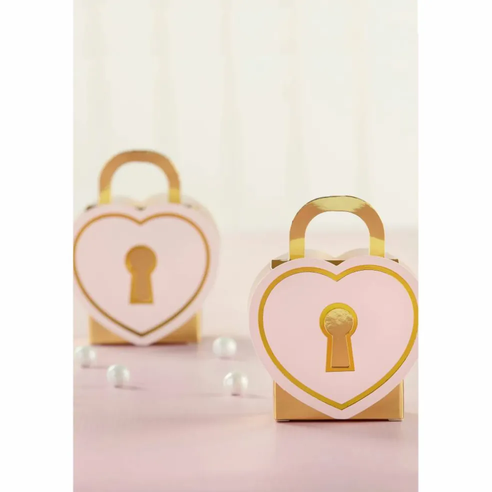 Kate Aspen® Pink Love Lock Favor Box, 24 Count