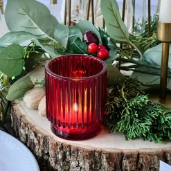 Kate Aspen® Ribbed Glass Votive Candle Holder Set