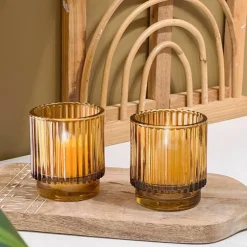 Kate Aspen® Ribbed Glass Votive Candle Holder Set