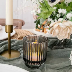 Kate Aspen® Ribbed Glass Votive Candle Holder Set