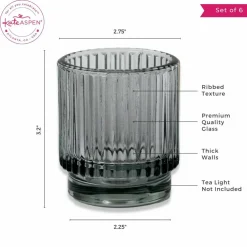 Kate Aspen® Ribbed Glass Votive Candle Holder Set