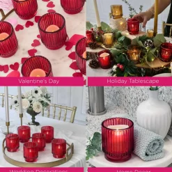 Kate Aspen® Ribbed Glass Votive Candle Holder Set