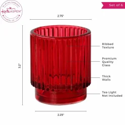 Kate Aspen® Ribbed Glass Votive Candle Holder Set