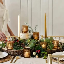 Kate Aspen® Ribbed Glass Votive Candle Holder Set