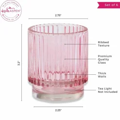 Kate Aspen® Ribbed Glass Votive Candle Holder Set