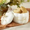 Kate Aspen White Thankful Pumpkin Decorative Bowl