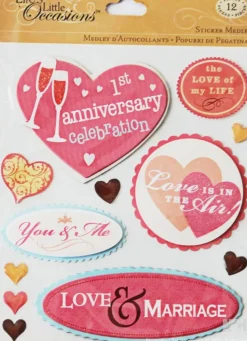 K & Company Life's Little Occasions First Anniversary Dimensional Stickers