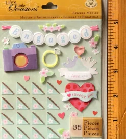 K & Company Life's Little Occasions Engagement Photos Dimensional Stickers Medley