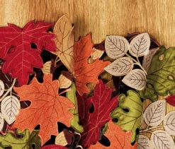 KEVA Fall Table Runner 72inches Long, Autumn Maple Leaves Table Runner 13x72 inch for Thanksgiving Kitchen and Table Decoration, Harvest Fall Farmhouse Rustic Embroidered Thanksgiving Table Runner