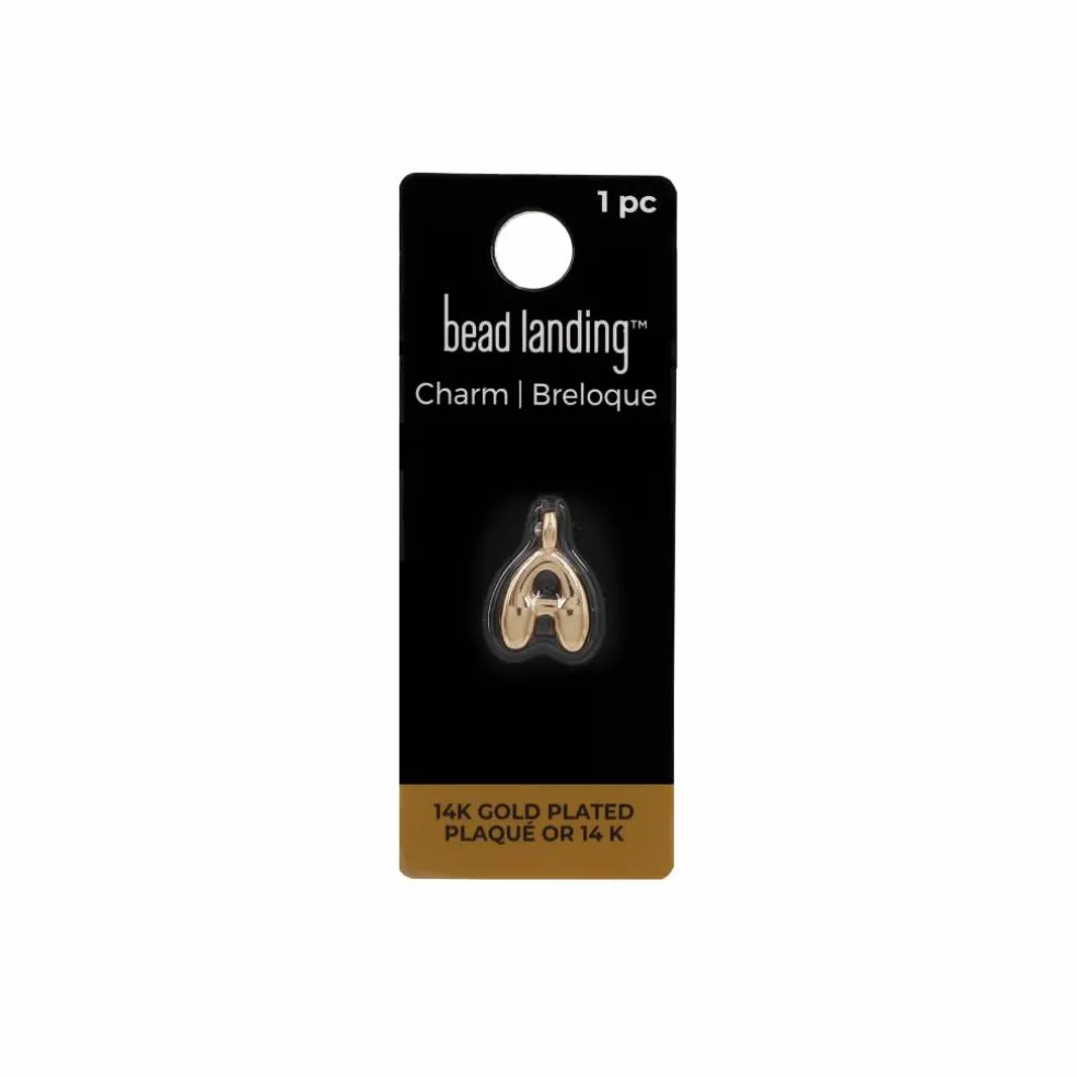 14K Gold Plated Metal Bubble Letter Charm by Bead Landing™