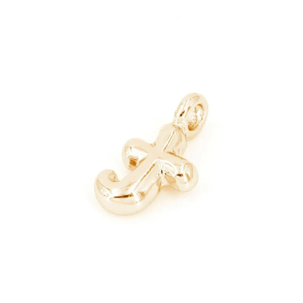 14K Gold Plated Metal Bubble Letter Charm by Bead Landing™