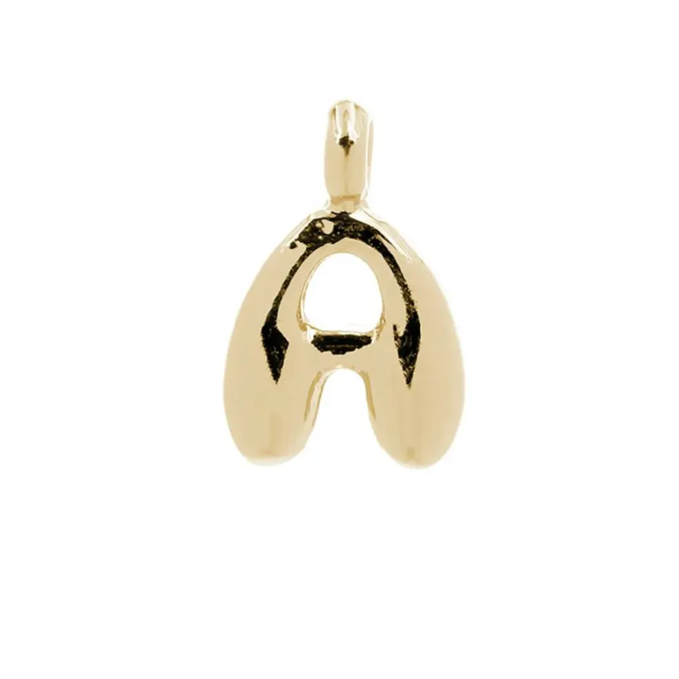 14K Gold Plated Metal Bubble Letter Charm by Bead Landing™