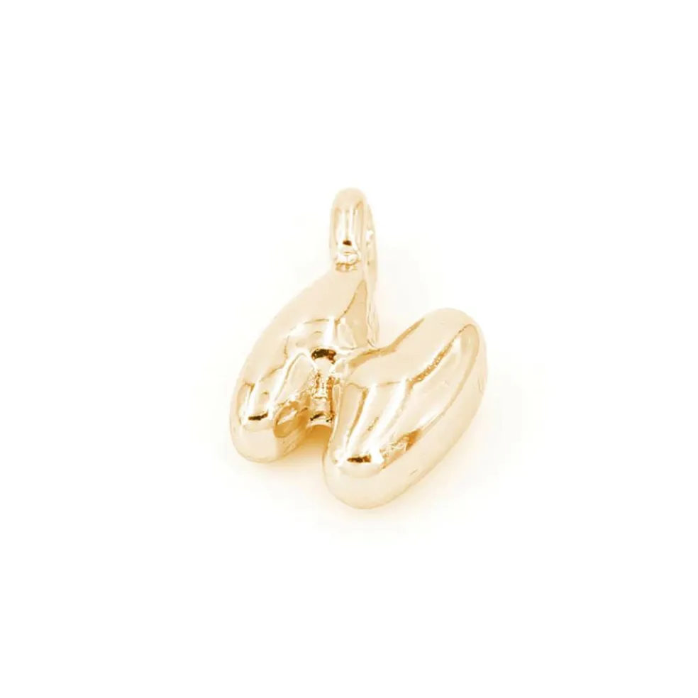 14K Gold Plated Metal Bubble Letter Charm by Bead Landing™